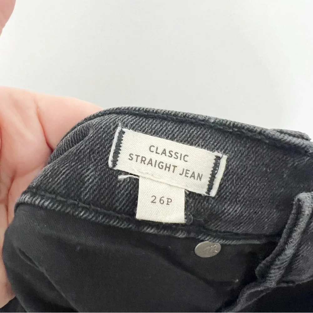 Madewell Classic Straight Jeans in Lunar Wash Black Size 26 Petite